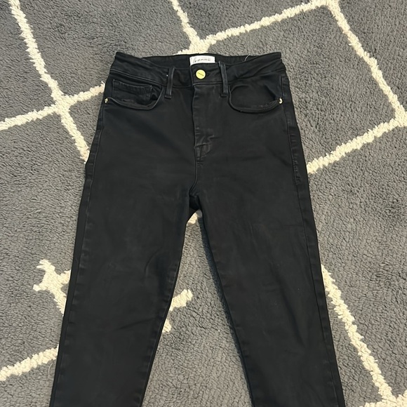 Frame Le One Skinny Black Jeans Size 1 - Picture 4 of 8